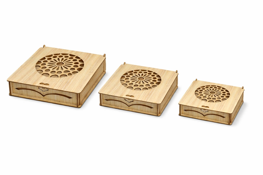 Runde Pralinenbox aus Holz